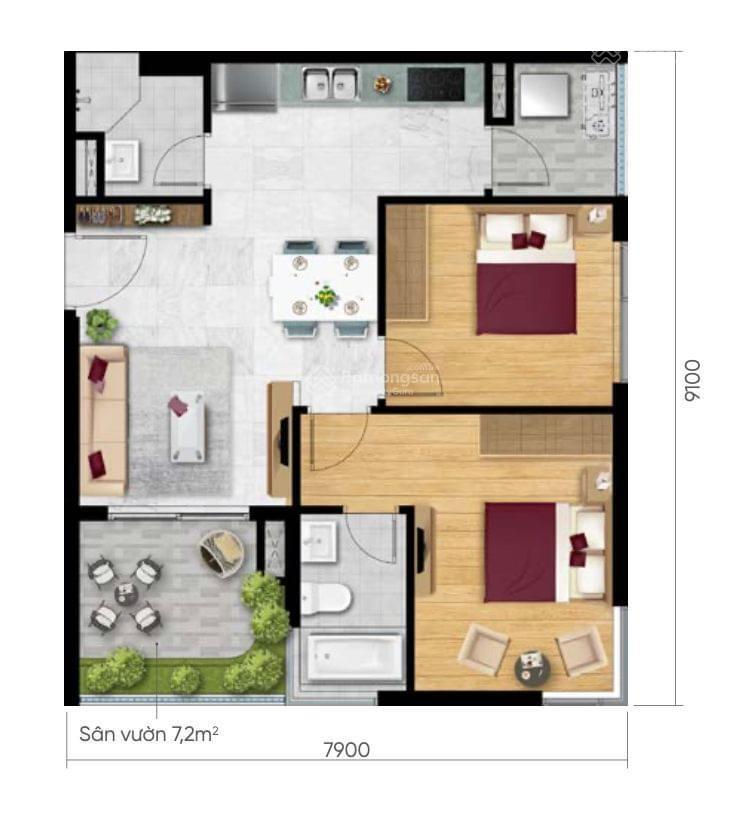 Bán gấp căn garden d  aqua 71m2 ban công 8m2 đông nam, tầng đẹp giá tốt 4.62 tỷ. 0906 435 ***