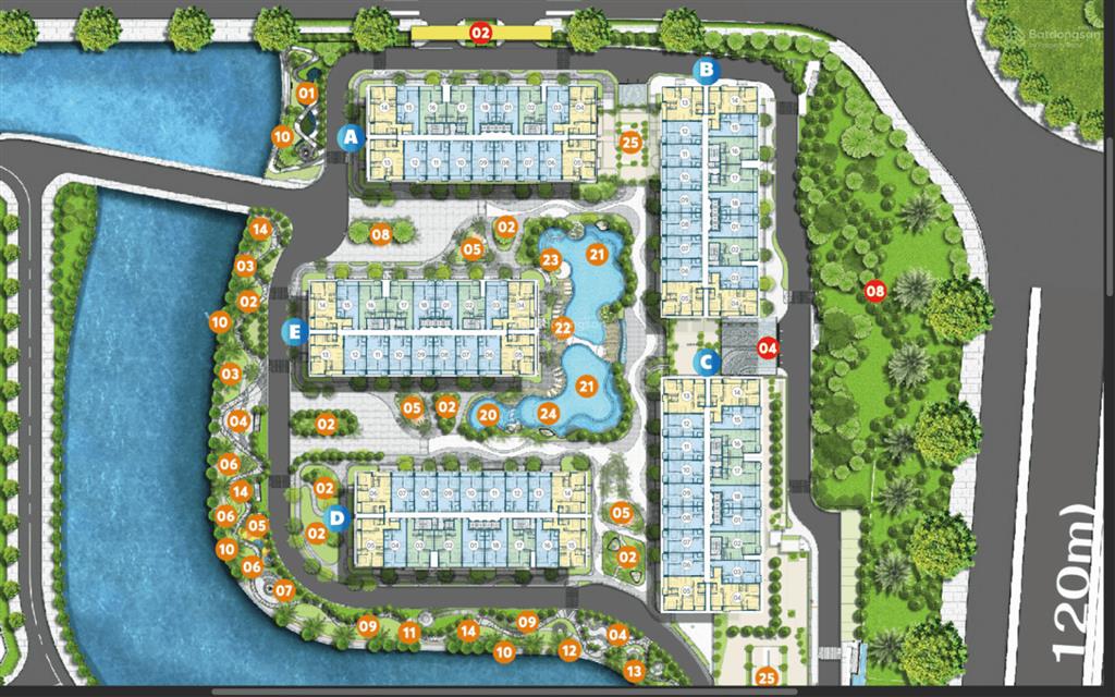 Bán shophouse block e đối diện cv, hồ bơi giá 7ty8 tỷ vnd, dt 123m2 tại mt eastmark city