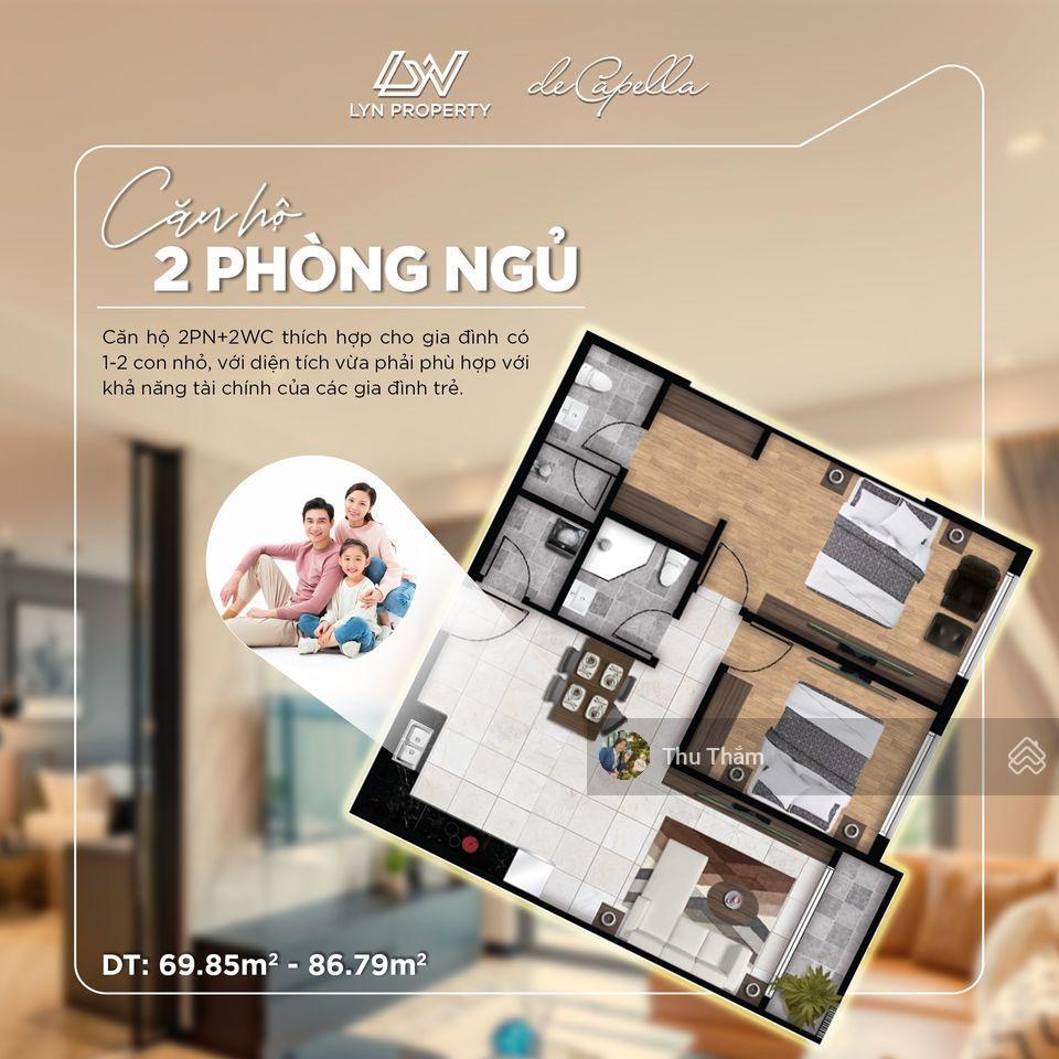 Bán căn hộ 2 phòng ngủ de capella, 80m2, view đẹp, nhà mới có nội thất, đang chờ nhận sổ hồng!