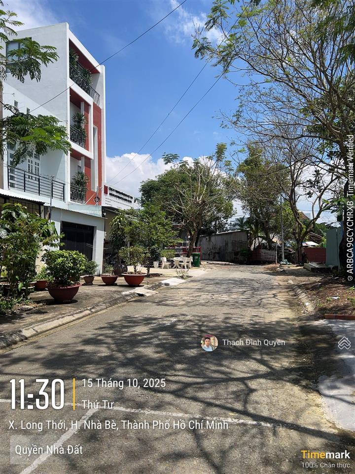 Đất thổ cư đường số 7 khu tái định cư long thới, ngay hẻm 526 nguyễn văn tạo. dt 100m2(5x20m)