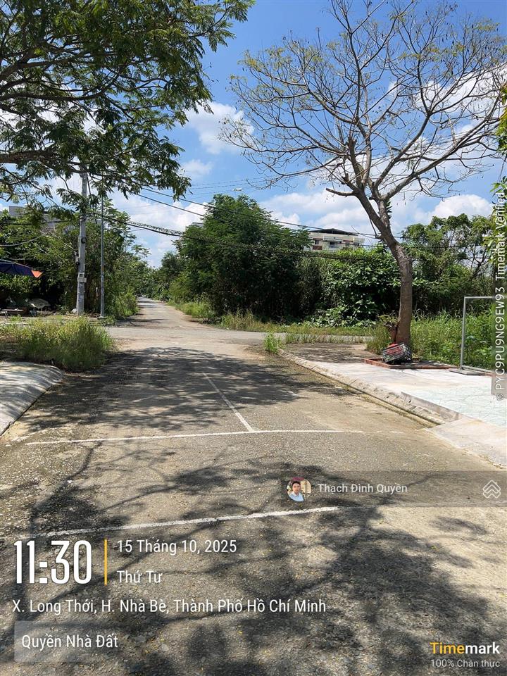 Đất thổ cư đường số 7 khu tái định cư long thới, ngay hẻm 526 nguyễn văn tạo. dt 100m2(5x20m)