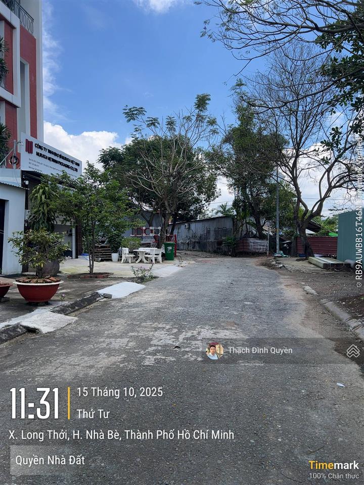 Đất thổ cư đường số 7 khu tái định cư long thới, ngay hẻm 526 nguyễn văn tạo. dt 100m2(5x20m)
