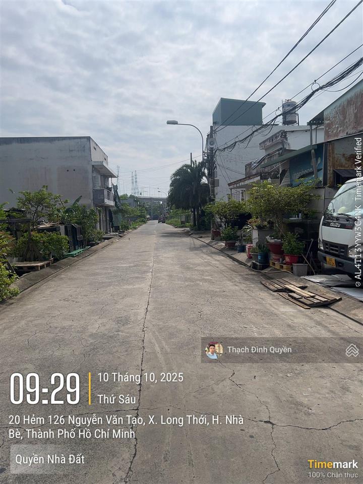 Đất thổ cư hẻm 126 nguyễn văn tạo 222m2(10x22m) giá 33 triệu/m2