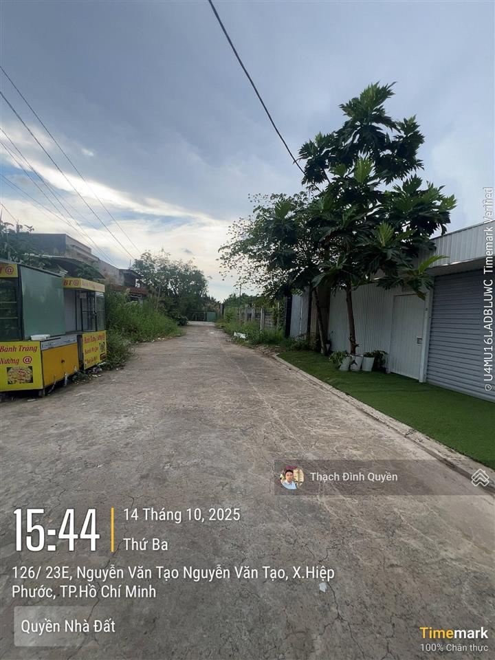 Đất thổ cư hẻm 126 nguyễn văn tạo 222m2(10x22m) giá 33 triệu/m2
