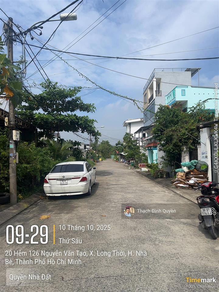 Đất thổ cư hẻm 126 nguyễn văn tạo 222m2(10x22m) giá 33 triệu/m2