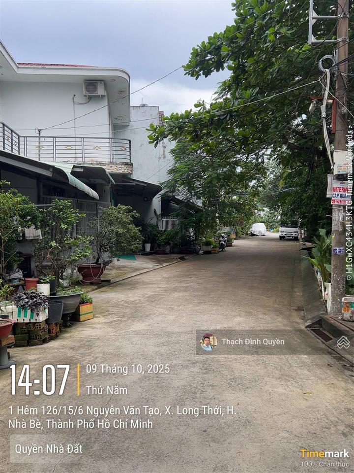 Đất thổ cư hẻm 126 nguyễn văn tạo 222m2(10x22m) giá 33 triệu/m2