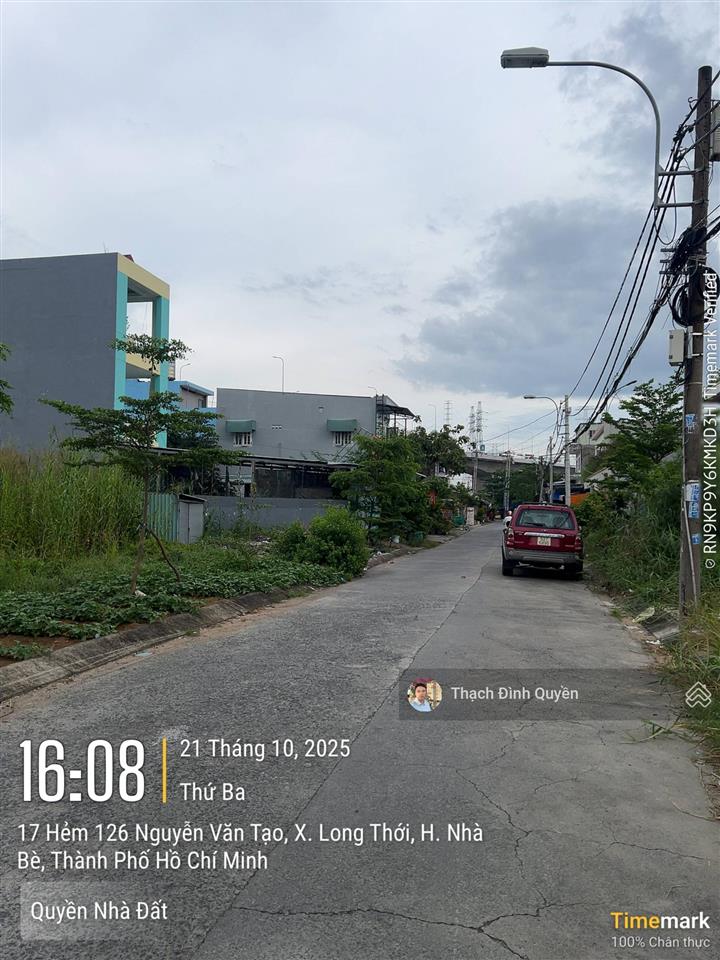 Nhà 1 trệt 1 lầu hẻm 126 nguyễn văn tạo dt đất 98m2(5x19,6m)