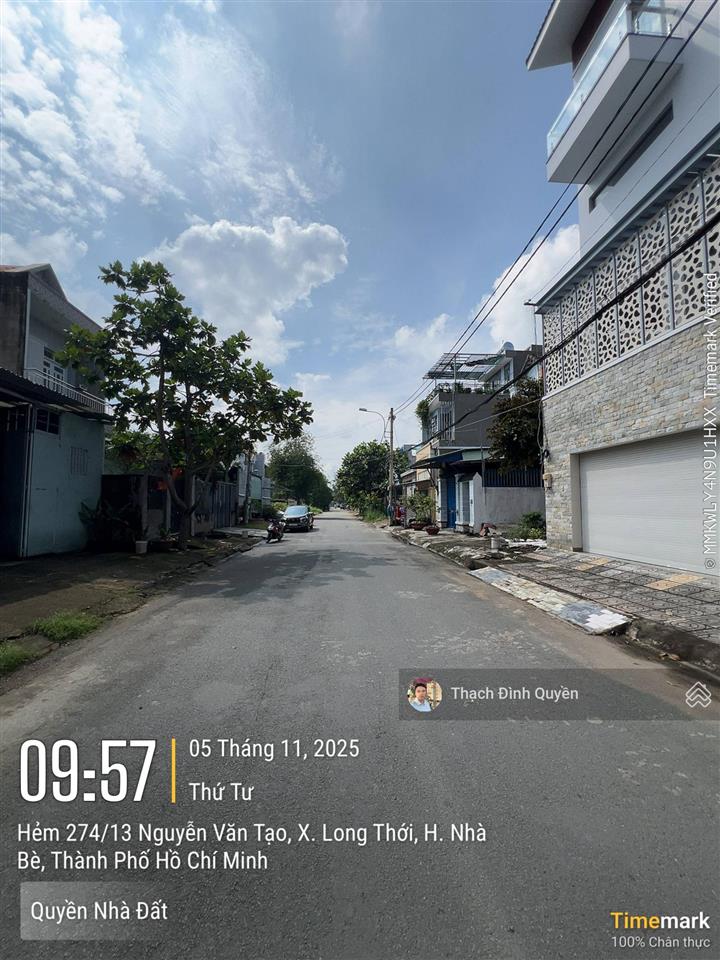 Đất thổ cư hẻm 274 nguyễn văn tạo 6x20m đường 9m giá 4,65 tỷ