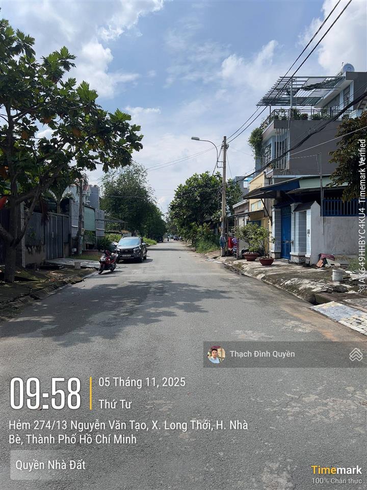 Đất thổ cư hẻm 274 nguyễn văn tạo 6x20m đường 9m giá 4,65 tỷ