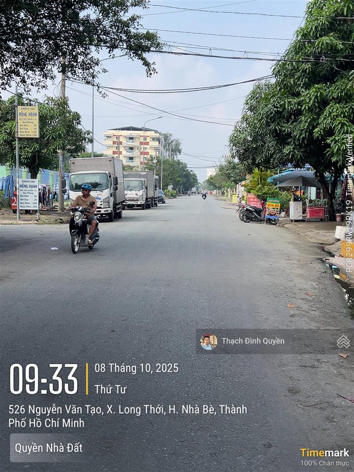 Đất thổ cư hẻm 526 nguyễn văn tạo, đường nhựa 20m. 813m2 giá 20 tỷ