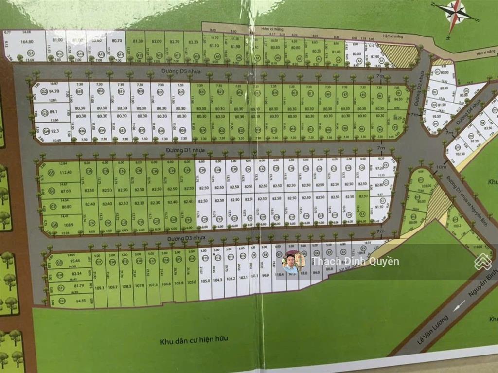 Đất thổ cư hẻm nhựa 7m đường nguyễn bình, nhơn đức. dt 6x13,7m giá 3,2 tỷ