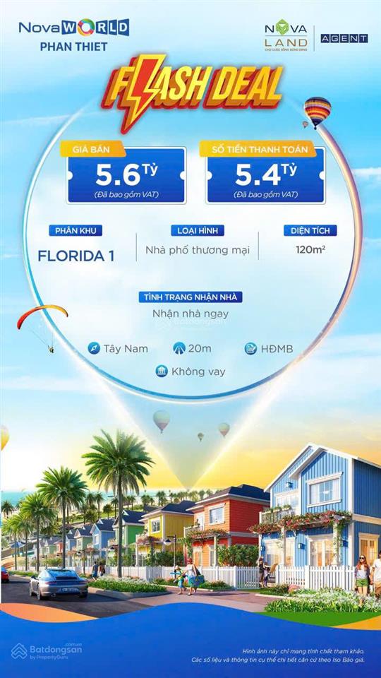 Bán shophouse căn góc vỉa hè 15m trục 20m novaworld phan thiết trục 20m giá 4 tỷ 799 vnd, dt 120m2