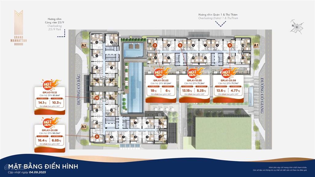 Căn góc the grand manhattan 3pn view q1 + tặng chỗ đậu xe định danh riêng 2025 trả trước 30% 6,8 tỷ