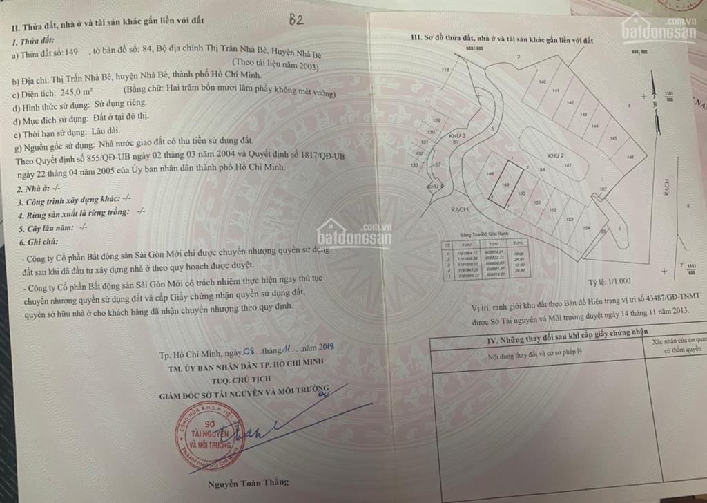 Quá rẻ! chỉ 33tr/m2 có ngay lô đất trung tâm thị trấn nhà bè. kdc sài gòn mới  0906 459 ***