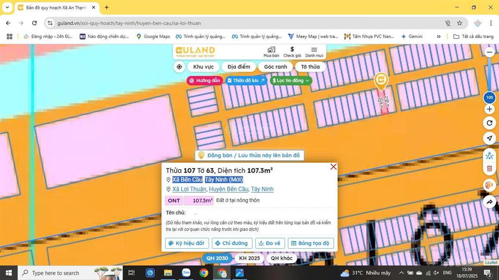 Đất cửa khẩu mộc bài, tây ninh, lô 3 mặt tiền, (11.69x21.5m), full thổ, 2,5 tỷ