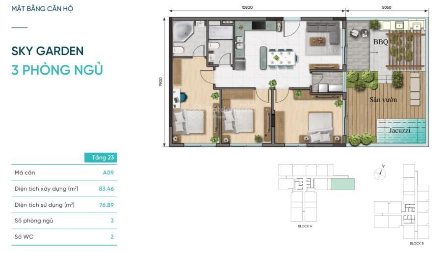 Bán căn hộ sky garden dự án d aqua căn đẹp nhất dự án 7 tỷ 900
