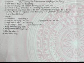 Hoàng diệu diện tích lớn chào bán lô đất tặng nhà cấp 4, diện tích 119,3 mét