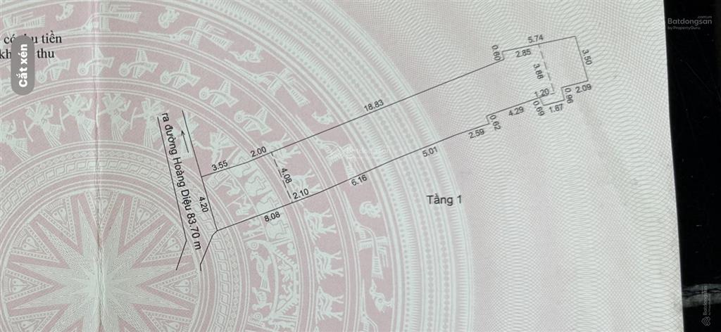 Hoàng diệu diện tích lớn chào bán lô đất tặng nhà cấp 4, diện tích 119,3 mét