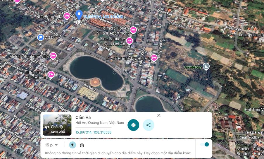 Bán lô đất 2 mặt tiền 345,7m2  kđt trảng kèo, hội an, quảng nam