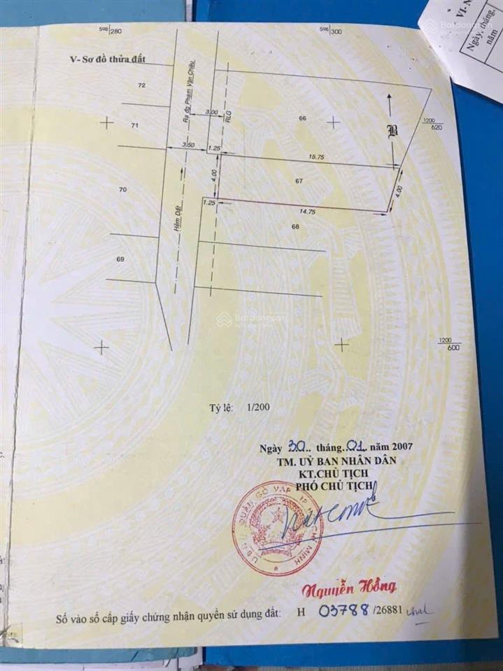 Bán đất 64m2 tại phạm văn chiêu, gò vấp, hcm chỉ với 5,2 tỷ