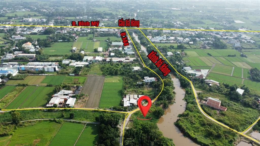 Đất mặt tiền kênh đá hàng đường 144 xã bình mỹ  củ chi, view kênh thoáng mát, 457m2