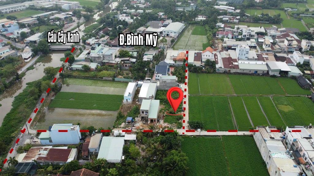 Đất cách đường bình mỹ vào 60m, đường bê tông 5m, 194,5m2 2 mặt tiền, xây được 2 căn nhà, giá tốt