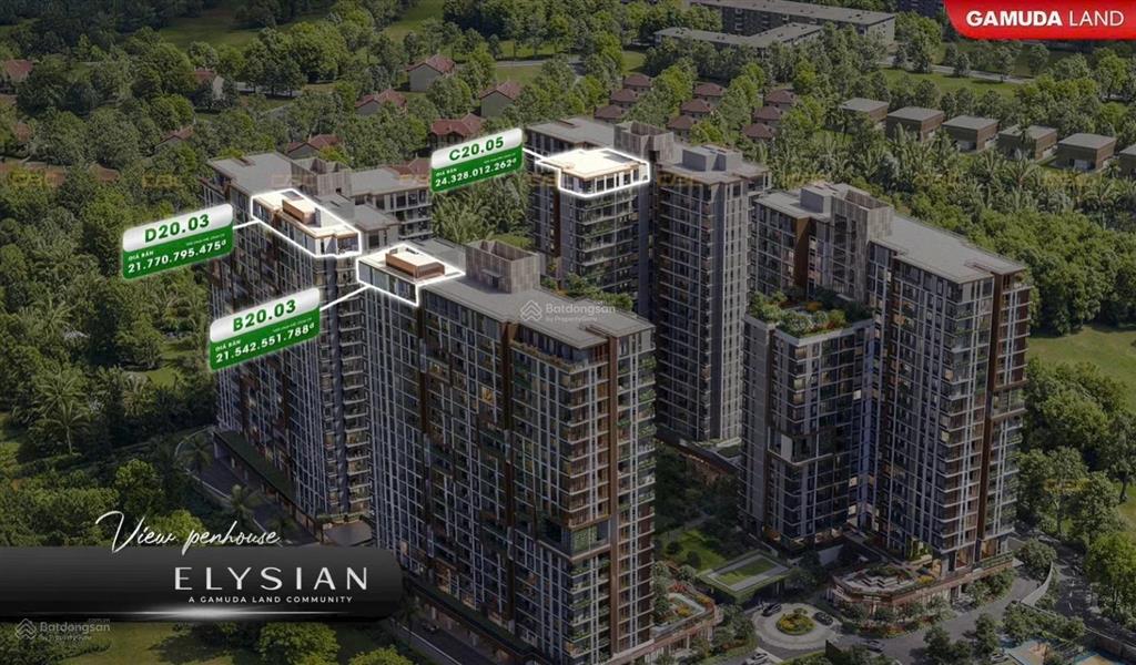 Bán penthouse & sky villa elysian thủ đức, sl cực ít, view panorama, dt 288m2, chỉ 21.5tỷ