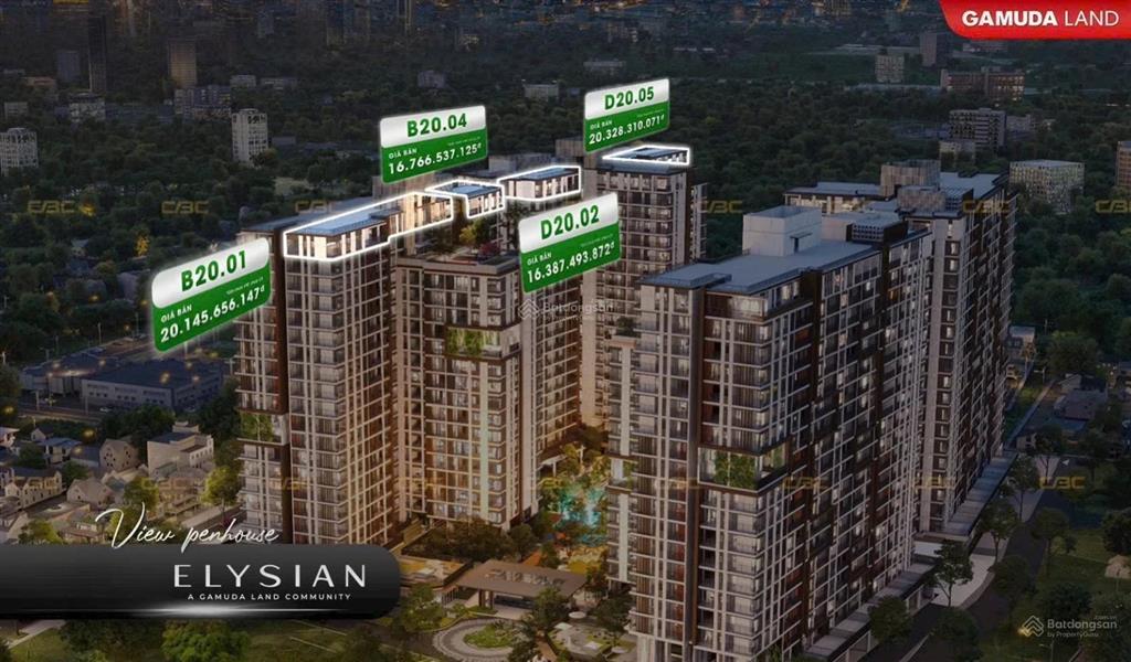 Bán penthouse & sky villa elysian thủ đức, sl cực ít, view panorama, dt 288m2, chỉ 21.5tỷ