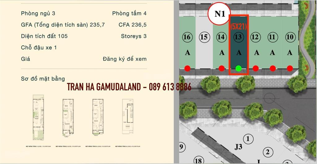 Bán nhà phố dãy n1  meadow bình chánhdt sàn 235m2. giá 10.4 tỷ full vat!  em 0896 138 ***