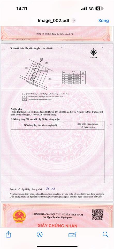 Đạ tẻhlâm đồng dt 280m2 sẵn 105m2 thổ ngang 7m kdc đường bê tông bàn giao hàng rào kiên cố giá 2xx