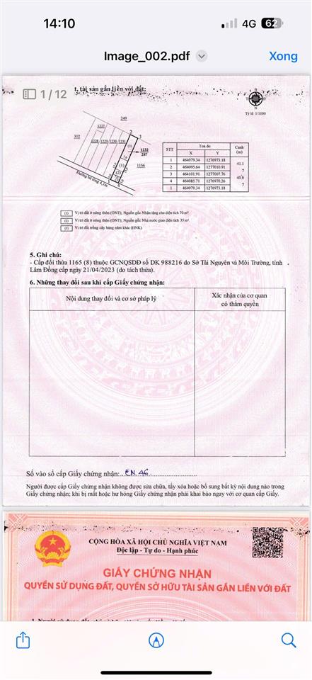 Đạ tẻhlâm đồng dt 280m2 sẵn 105m2 thổ ngang 7m kdc đường bê tông bàn giao hàng rào kiên cố giá 2xx