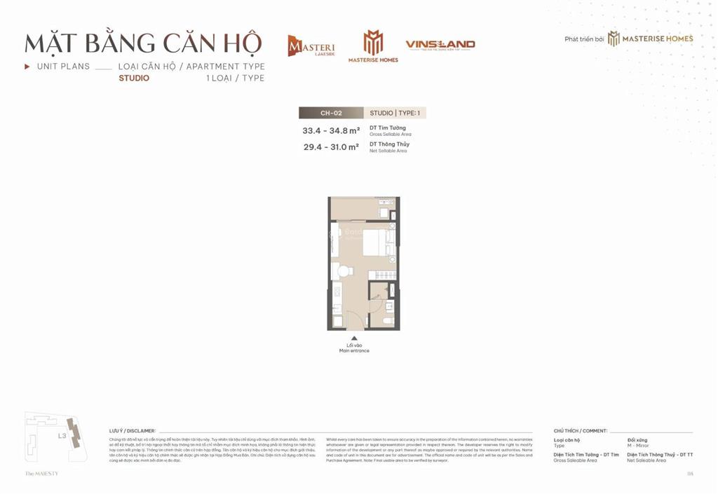 Em thề em đảm bảo không có căn studio nào đẹp hơn căn nàycả dự án 1 căn duy nhấtmasteri lakeside