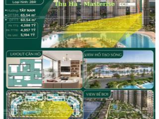 Nữ hoàng 2pn tầng trung 2 ban công ngắm hồ tạo sóng  đẹp nhất lumiere spring bay chiết khấu khủng