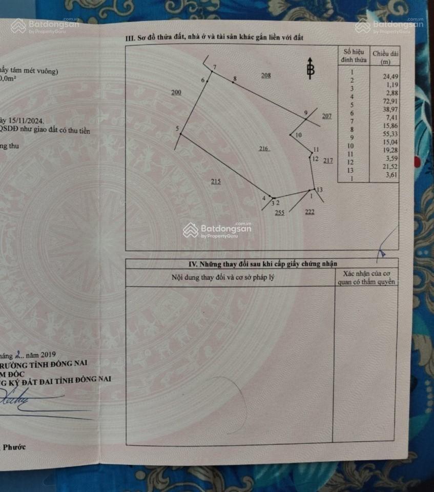 Cc cần chuyển nhượng 13.350m² đất quy hoạch kcn tại xã phước bình, long thành, đồng nai