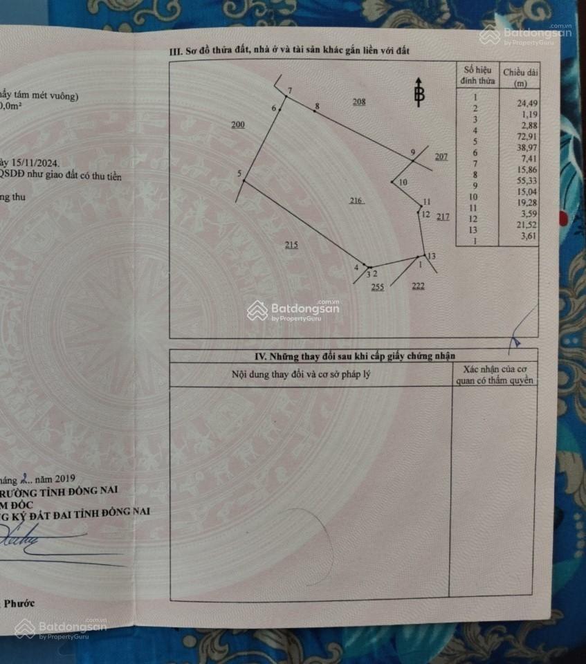 Cc cần chuyển nhượng 13.350m² đất quy hoạch kcn tại xã phước bình, long thành, đồng nai