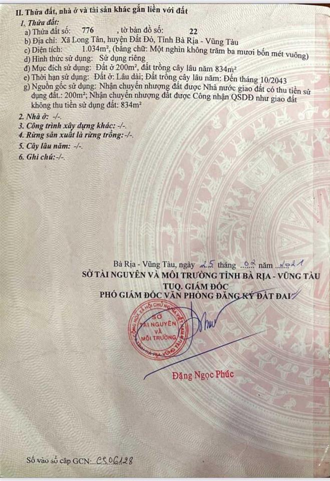 Bán đất mặt tiền trung tâm đất đỏ  thành phố hồ chí minh