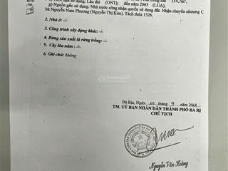 Chủ ngộp bank cần bán lô đất 2 mặt tiền trước sau đường võ văn kiệt, phường long tâm, tp bà rịa vt