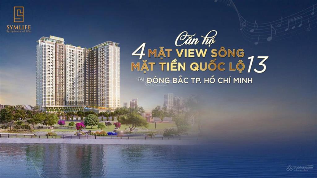 Bán căn hộ symlife thuận an view sông, mặt tiền ql13, cạnh tp thủ đức, giá chỉ từ 1,7 tỷ