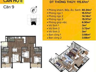 Chính chủ bán căn 4pn toà the sun, diện tích 116m, tầng trung, full nội thất đầy đủ. 0988 970 ***