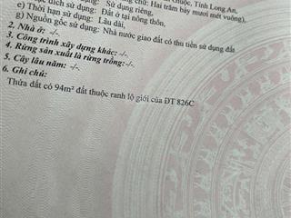 Bán lô góc 2 mặt thông thoáng mặt tiền 826c (lê văn lương tphcm nối dài)dt 270m2 (ngang 9m dài 30m)