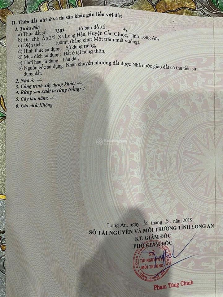 Bán đất nền dt 100m2(5x20) đường số 17 đường rộng thênh thang giá 2 tỷ 200 kdc thái sơn long hậu