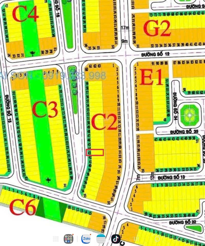 Bán đất nền dt 100m2(5x20) đường số 17 đường rộng thênh thang giá 2 tỷ 200 kdc thái sơn long hậu