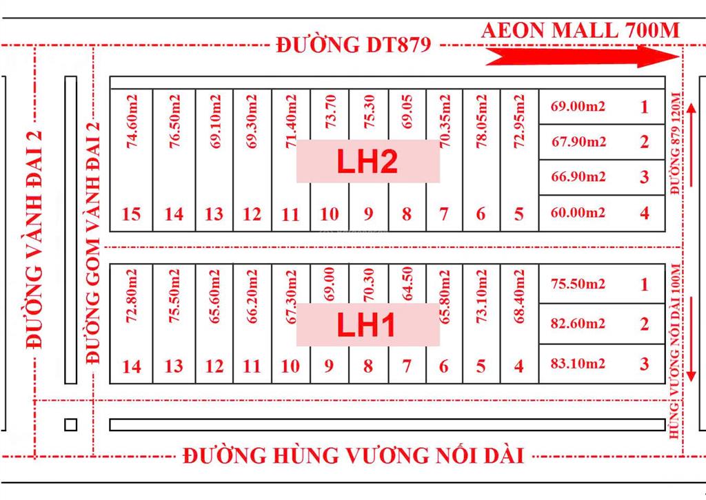 Đất gần aeon mall mỹ tho  chỉ 650tr