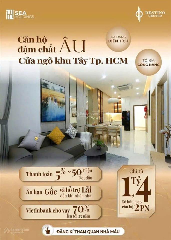 Bán căn hộ chung cư 2pn + 2wc tại destino centro, 1,31 tỷ, 63m2, bến lức, long an