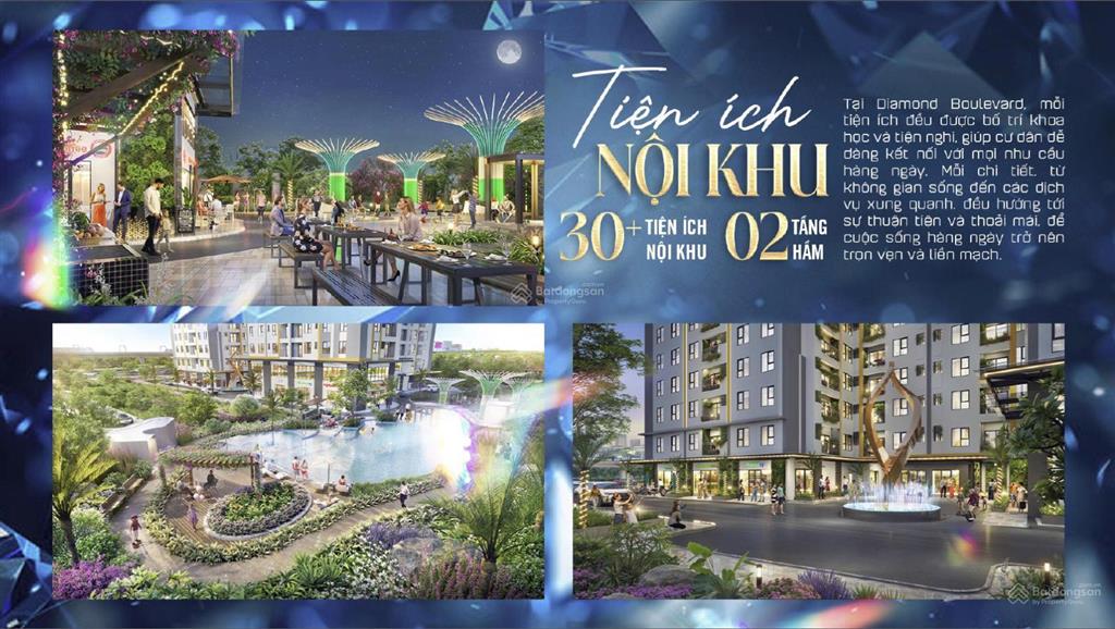 Bán căn hộ diamond boulevard mặt tiền ql13, nhận nhà quý 3/2026 bàn giao full nội thất