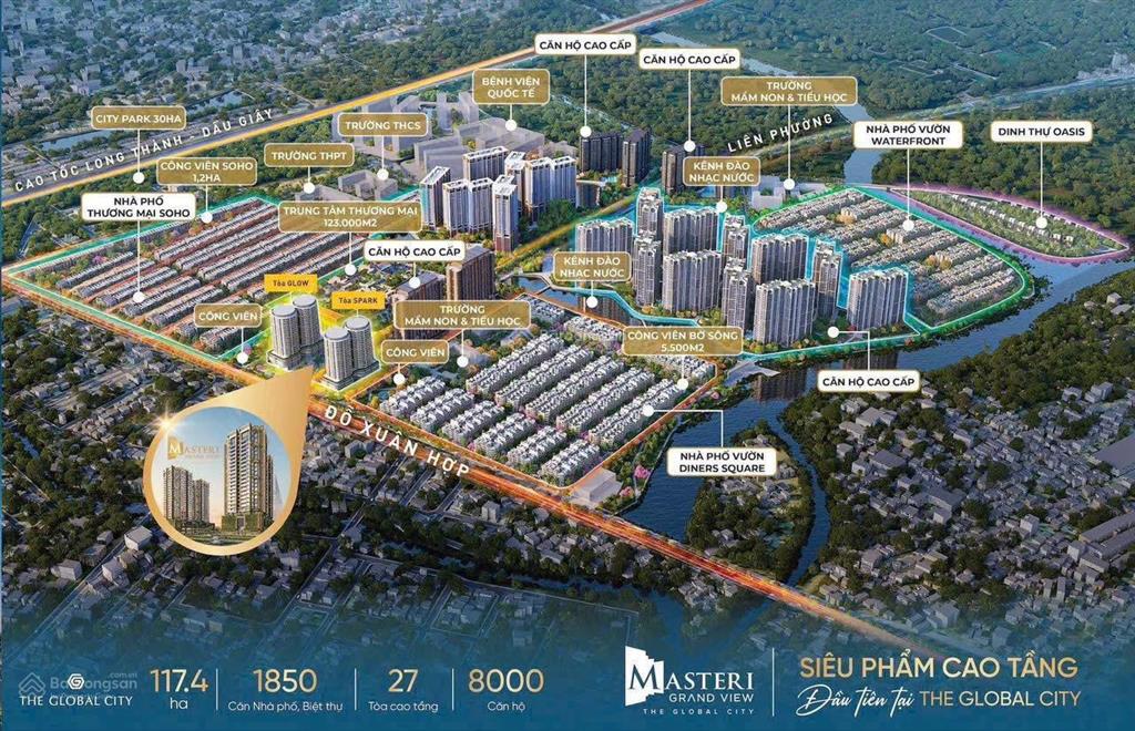 Bán biệt thự 5pn, 4wc, 95m2 tại the global city, an phú, quận 2, 1 trệt 4 lầu giá 37 tỷ vnd