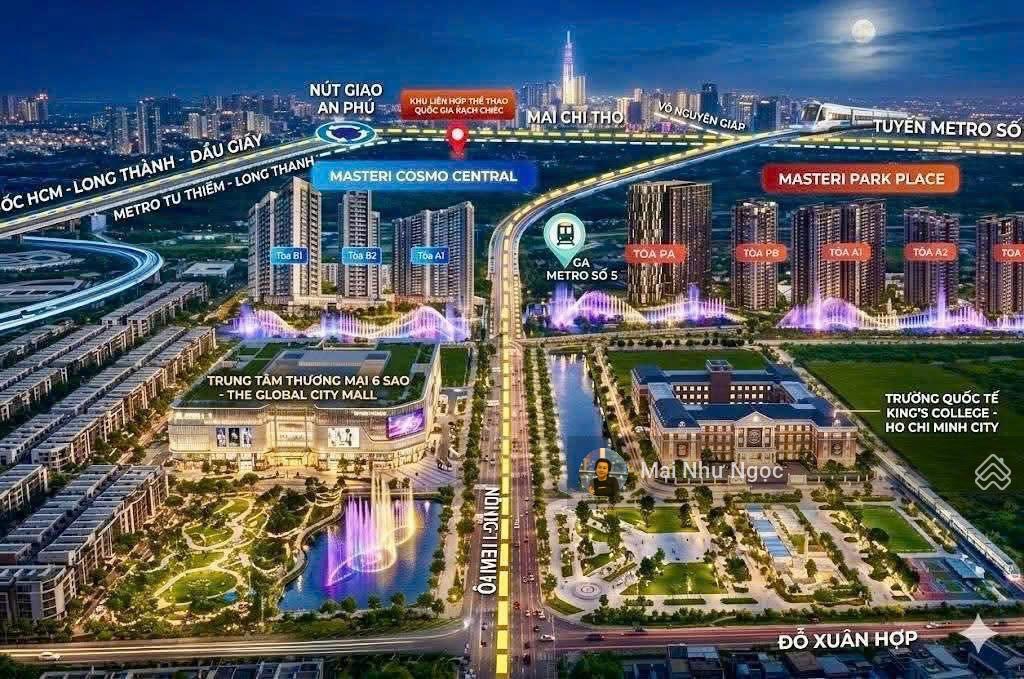 Căn 4pn nexus hiếm tại masteri cosmo central, 138m2, view nhạc nước, giá 19.4 tỷ