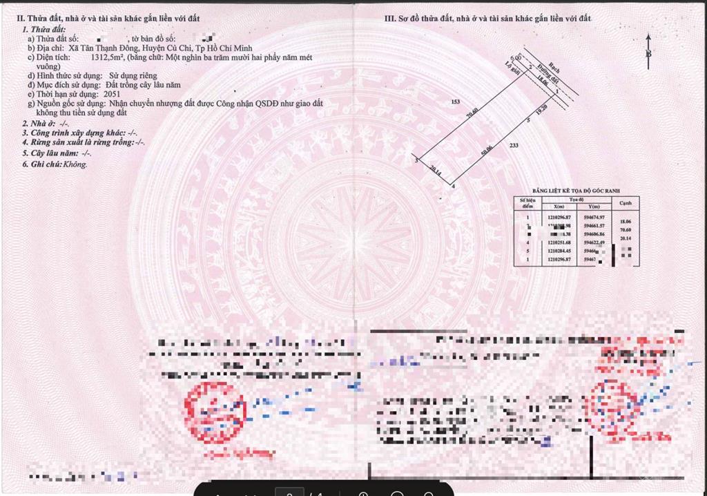 Độc quyền bán đất xã tân thạnh đông, củ chi, tp. hcm