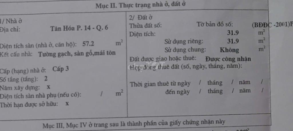 Bán nhà hẻm 3.5m Tân Hóa, 32m2, 1 lửng tiện xây mới, giá 3.2 tỷ!