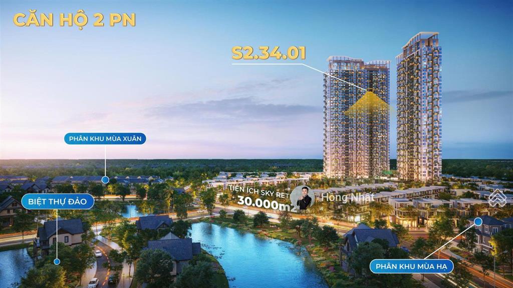 Hiếm! bán gấp căn 2pn sky retreat eco retreat view công viên 30.000m² 86m2, giá tốt nhất 3.939 tỷ